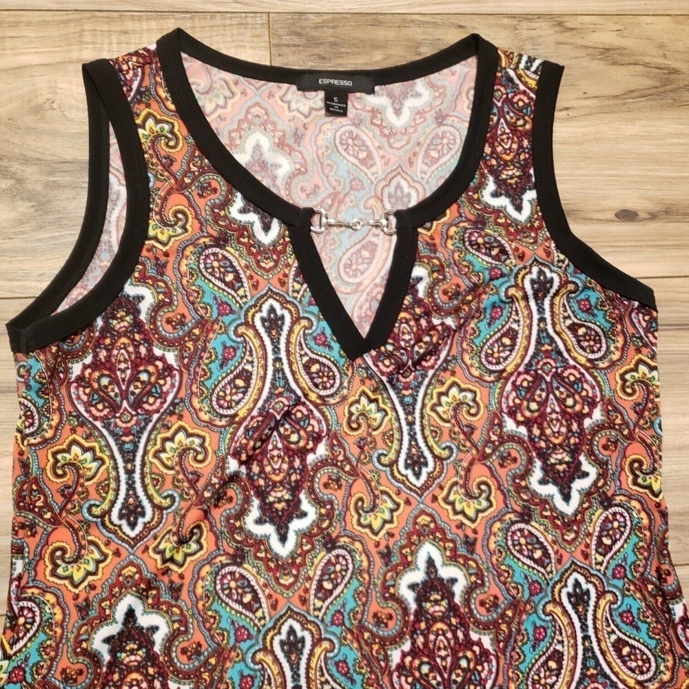 Espresso Retro Multicolor Trapeze Dress Size Small